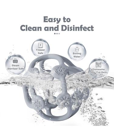 McGmitt BPA-Free Silicone Baby Ball Bite Ring - Soft Gripping Toy for Babies 6 Months & Up - Flexible Motorik Ball in Gray - Buy Online on GoSupps.com