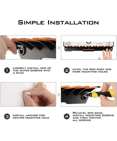 KastKing V15 Vertical Fishing Rod Holder - Wall Mounted Rack for 15 Rods/Combos - Space-Saving 18 Inches Design - Premium Storage Solution for Fishing Poles - 1 Pack - Buy Online on GoSupps.com