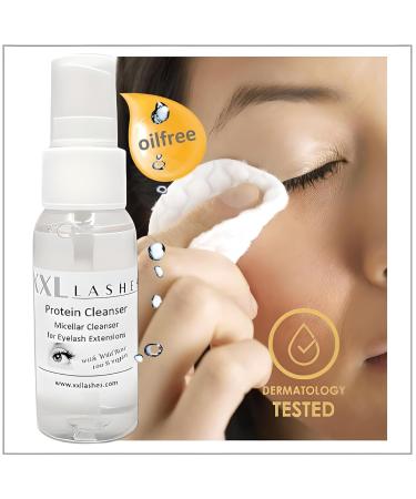 XXL LASHES Eyelash Micelle Cleaner - Oil & Alcohol-Free Makeup Protein Cleaner with Wild Rose - 30ml Spray for Eyelash Extensions - Buy Online on GoSupps.com