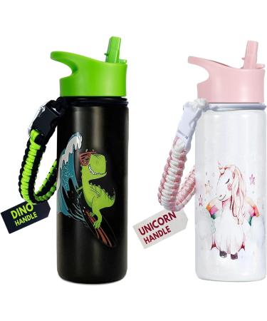 18oz Unicorn Water Bottle - Leak Proof, 36 Hours Cold, Dishwasher Safe, Wide Mouth, Insulated Stainless Steel - Perfect Straw Bottle for Girls at School - Buy Online on GoSupps.com