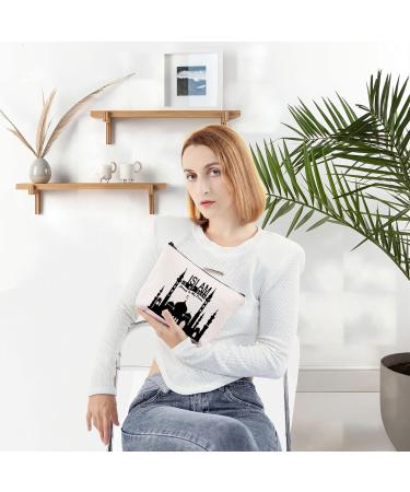 Levlo Islam Allah Cosmetic Bag - Islamic Religious Gift for Women & Girls | Zippered Makeup Bag - 'Islam is My Deen Jannah is My Dream' - Buy Online on GoSupps.com