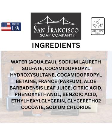 San Francisco Soap Company Cedar and Bourbon Hand and Body Wash for Men | Premium Scented Body Cleanser - International Shipping Available - Buy Online on GoSupps.com