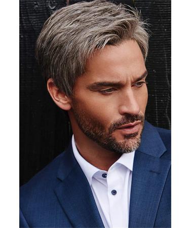 Fleurapance Men's Short Grey Wig | Natural Look Synthetic Fiber Wig for Daily Wear - International Shipping Available - Buy Online on GoSupps.com