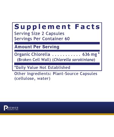 Premier Research Labs Medi Chlorella-FX 120 Plant-Source Capsules | Organic & Freshwater Chlorella for Optimal Health & Detox - Nutrient-Dense Greens - Buy Online on GoSupps.com