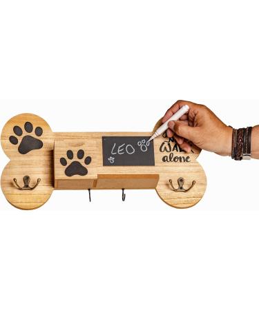 Emotiset Wooden Wall Hangers with 6 Hooks Customizable Dog & Pet Accessory Organizer with Chalkboard & Marker | Ideal for Animal Lovers - Buy Online on GoSupps.com