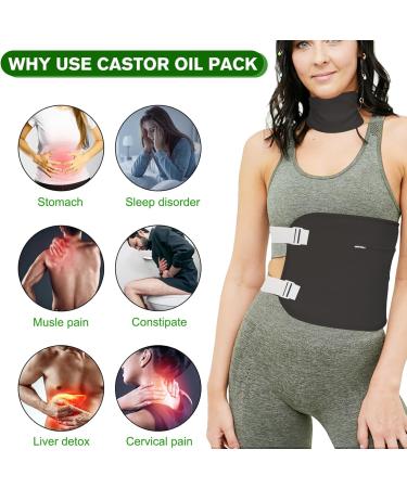 Castor Oil Pack Kit for Waist & Neck | Adjustable Leak-Proof Organic Cotton & Flannel - Buy Online on GoSupps.com