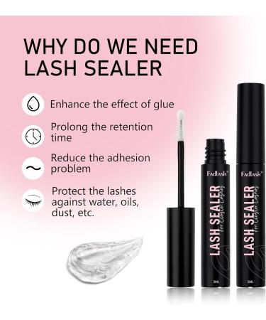 Clear Lash Sealant for Eyelash Extensions - Long-Lasting Overnight Sealer for Cluster Lashes | FADLASH 5ml - Buy Online on GoSupps.com