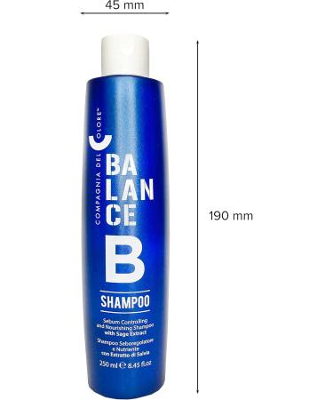  Compagnia Del Colore Compagnia del Colore - Balance B Shampoo - Shampoo for Cute Grassa and Dry Hair Antiphore - with Organic Sage and Peppermint Extract with Tea Tree Essential Oil - 250 ml - Buy Online on GoSupps.com