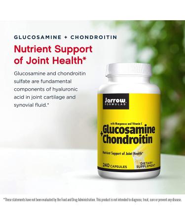 Jarrow Formulas Glucosamine & Chondroitin 240 Capsules - Joint Health & Support - Buy Online on GoSupps.com