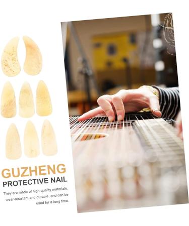 8pcs Guzheng nails thumb picks guitar picks for kids acoustic guitar plectrums Guzheng Accessories guzheng ox horn pick thin guitar picks child protective cover horns portable 2.5X1.2X0.1CM Light Yellow 03 - Buy Online on GoSupps.com