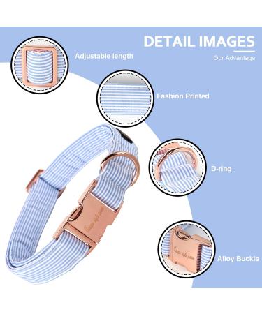 Buy Unique Adjustable Blue Stripes Dog Collar & Leash for Small Medium and Large Pets - International Shipping Available - Buy Online on GoSupps.com