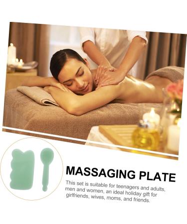 Frcolor 2-in-1 Jade Face Massager & Scraper - Portable Therapeutic Massage Tool for Relaxation & Relief - International Shipping Available - Buy Online on GoSupps.com