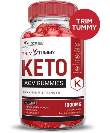 Justified Laboratories (2 Pack Trim Tummy Keto ACV Apple Cider Vinegar Formulated with Pomegranate Beet Juice Powder B12 Vegan Non GMO 120 Gummies 60 Count (Pack of 2) - Buy Online on GoSupps.com