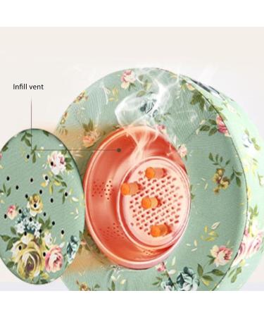 Buy Moxibustion Pillow - Ergonomic Design 360 Rotation Adjustable Temp Large Filling for Meditation - Flower Green - Buy Online on GoSupps.com