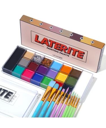 Ucanbe body colors 20 colors with brushes - safe face color waterproof bodypainting colors for theater make -up baby belly painting carnival make -up Halloween Party -Makeup - Buy Online on GoSupps.com