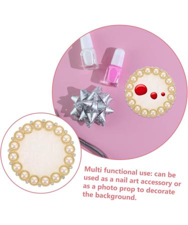 minkissy Gel Nail Polish Mixing Plate Crystal Resin Nail Art Palette With Gold Plated Edge Marbled Appearance Essential Nail Art Tools White - Buy Online on GoSupps.com