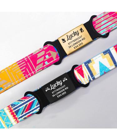 Dog Tag Personalised Dog Name Tag ID Tag for Pets Dogs Cats Engraved UK Slide On Collar Dog Tags 4 Colours Different Fonts Name Identity Tags(Black and Silver L) - Buy Online on GoSupps.com