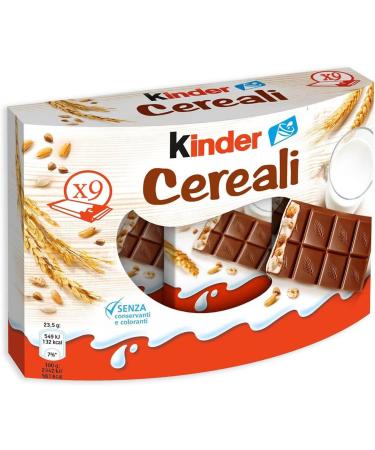  CAIYA 4 x Ferrero Kinder Cereal Tablets Covered with Milk Chocolate 9 Single Portions 210 g 4 Packs  - Buy Online on GoSupps.com