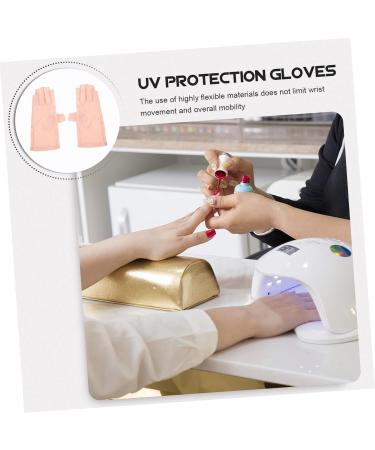 FOMIYES 2 Pairs Sun Protection Half Finger Gloves UV Hand Protector Skin Protective Gloves Manicure Tools UV Gloves Womens Glives Salon Miss Accessories Pink Nylon - Buy Online on GoSupps.com