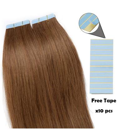Buy SEGO TAPE Extensions - 100% Remy Human Hair Adhesive Tape - 20 Tresses 60g Light Brown #6 (30cm) - Premium Quality Hair Extensions for International Shipping - Buy Online on GoSupps.com