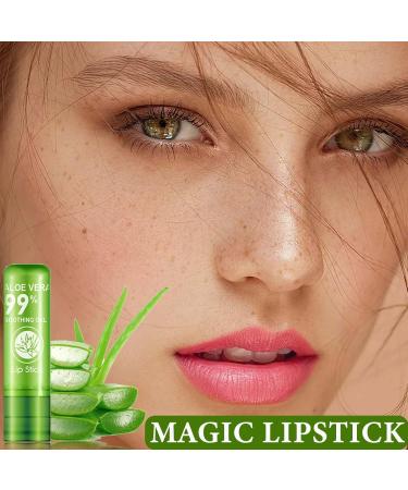 5 Pcs Aloe Vera Color Changing Lipstick - Long-Lasting Moisturizing Lip Gloss for Women | Magic PH Temperature Lip Balm - Buy Online on GoSupps.com