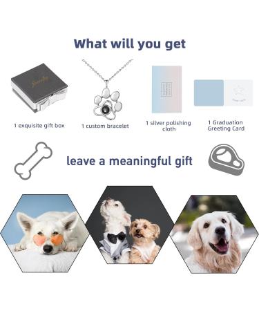 Ruibeila Picture Inside Personalized Photo I Love You Necklace Heart Dog paw Projection Necklace with 100 languages Custom Birthday couple necklaces for him and her Valentine's Day sliver - Buy Online on GoSupps.com