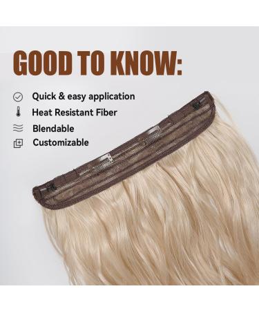 Topshe Light Brown Halo Hairpieces Long Wave Fluffy Hair in Hair Extensions Adjustable Size for Women for Christmas Ultra light blonde - Buy Online on GoSupps.com