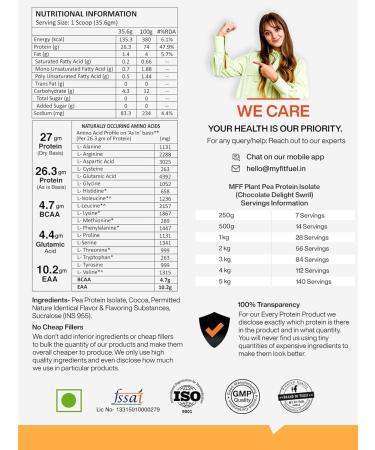 MyFit Fuel MFF Plant Pea Protein 1 Kg - Chocolate Delight Swirl | Vegan Easy to Digest International Shipping - Buy Online on GoSupps.com