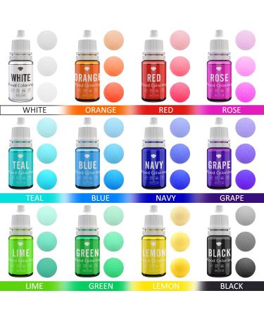 12 x 10ml Liquid Food Coloring - Vibrant Baking & Decorating Colors for Cakes Cookies Frosting Fondant & Soap Making - Buy Online on GoSupps.com