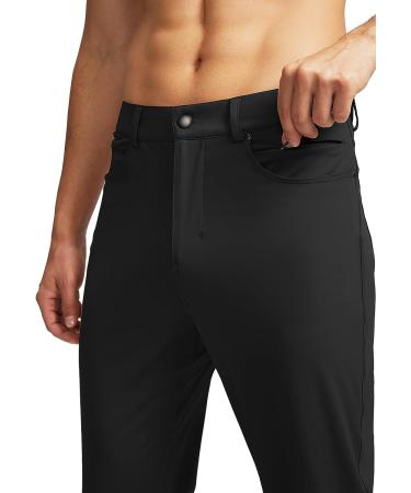 Men's Stretch Golf Pants - 6 Pocket Slim Fit Dress Pants for Travel & Work - Black - XL - Buy Online on GoSupps.com