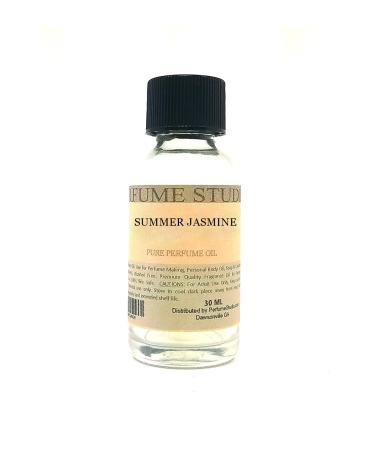Pure Perfume Oil for Perfume Making Personal Body Oil Soap Candle Making & Incense Splash-On Clear Glass Bottle. Premium Quality Undiluted & Alcohol Free (Summer Jasmine 1oz)
