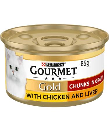 Gourmet Gold Chicken & Liver in Gravy 12 x 85g 1020g Chicken & Liver 83.5 g (Pack of 12) - Buy Online on GoSupps.com