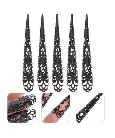 Lurrose 5pcs Halloween Cosplay Nails Claw Ring- Vampire Witch Finger Knuckle False Long Nails- Halloween Costume Props for Party Supplies - Buy Online on GoSupps.com