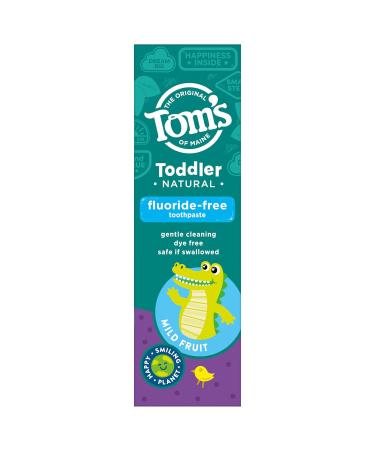 Tom's of Maine Fluoride-Free Toddler Training Toothpaste 1.75 oz. 3-Pack - Mild Fruit Flavor - Packaging May Vary - Buy Online on GoSupps.com