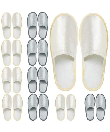 Hicdaw 10 Pairs Disposable Slippers Non Slip Spa Slippers EVA Gold Velvet Hotel Slippers Indoor Bulk Slippers for Men  Women Guests  Hotel  Travel