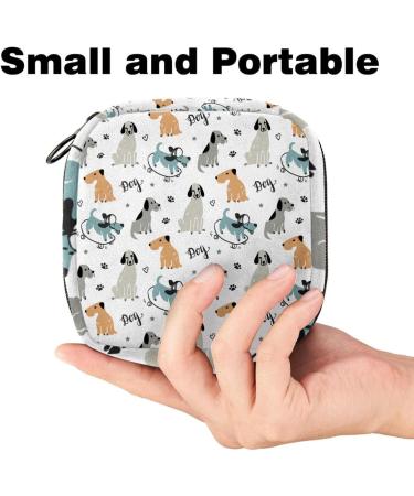 Women's Dog Pattern Binding-Up Bag | Stylish Tampon Storage with Zip Pockets | Multi-Functional Menstrual Tie Bags - Buy Online on GoSupps.com
