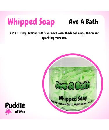 Ave A Bath Whipped Soap Body Wash - 150g - Natural Oils and Butters - Citrus Scent - Vegan Friendly - Puddle of Wax - Made in the UK - Buy Online on GoSupps.com