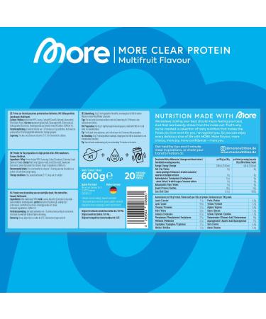 Buy More Clear Protein Multifrucht 600g - Premium Whey Isolate Protein Drink Tested Quality Made in Germany - International Shipping Available - Buy Online on GoSupps.com