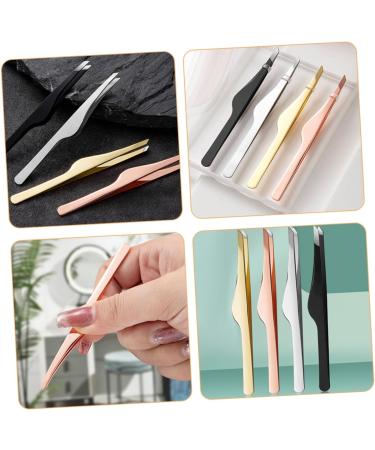 Minkissy 4-Piece Beauty Tweezers Set | Eyebrow Contour Brow Trimmer & Eyelash Applicator in Rose Gold - Perfect Beauty Accessories for Flawless Eyebrows - Buy Online on GoSupps.com