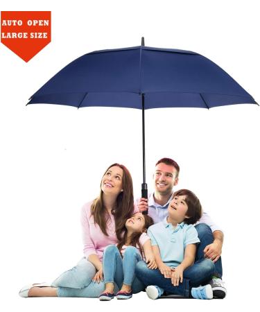 BARAIDA 62 Inch Golf Umbrella - Oversize Double Canopy Vented Windproof Waterproof Umbrella in Navy Blue - Automatic Open for Men, Women, and Family - Buy Online on GoSupps.com