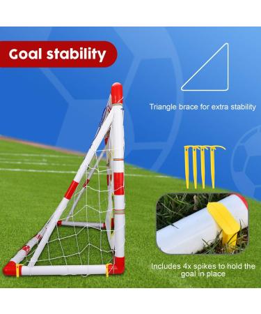 TOY Life Kids Soccer Goal Net Set - 47'' x 32'' Football Target Net with 3 Balls and Pump - Ideal for Backyard Play - Buy Online on GoSupps.com