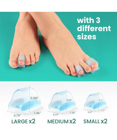 Welnove Hammertoe Corrector - 6 PCS Toe Splints for Bent Curled & Crooked Toes - Effective Toe Straighteners for Men & Women - Large Blue - Buy Online on GoSupps.com