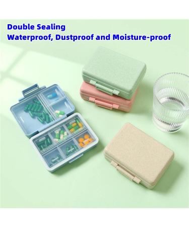 2023 Portable Daily Pill Organizer - 9 Compartment Waterproof Pill Box for Travel & Vitamins - G-1PC-Green - Buy Online on GoSupps.com