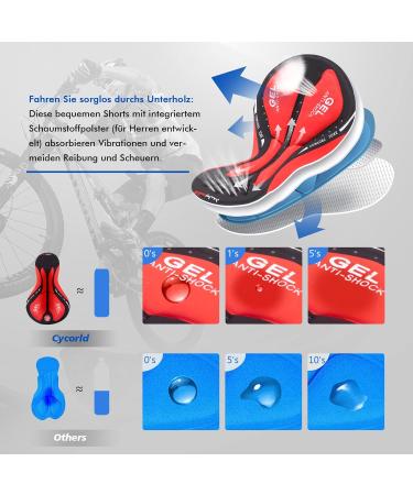 Shop Cycorld Men's Padded Bicycle Pants - Breathable Cycling Shorts with Cushion - XXL Black - Buy Online on GoSupps.com