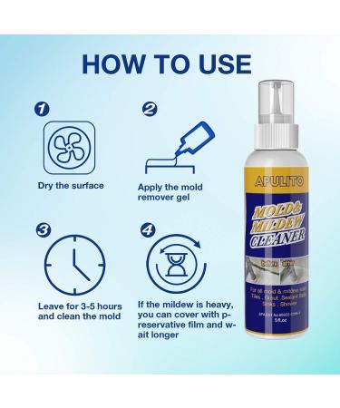 APULITO Mold Stain Cleaning Gel - Bathroom & Kitchen Mildew Cleaner - 5 Fl Oz (Pack of 3) - Buy Online on GoSupps.com