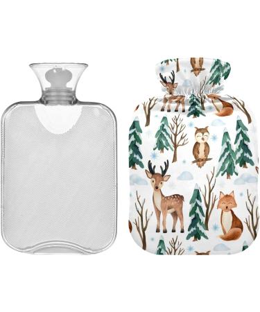 Naanle Christmas Deer Fox Hot Water Bottle | 1L Transparent Warm & Cold Therapy for Pain Relief | Ideal for Bed Hands & Feet - Buy Online on GoSupps.com