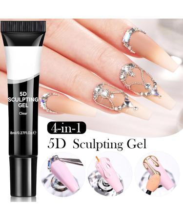  Rrlihjgu 5D Nail Modeling Gel | 5D Sculpting Gel for Nail Art - Clear Manicure Supplies for Beginners Women and Events - Buy Online on GoSupps.com