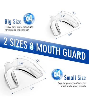 Bruxism Mouth Guard for Grinding Teeth - Set of 8 Transparent Guards in 2 Sizes for Light and Heavy Grinding - Custom Mold for Comfortable Clenching at Night - Buy Online on GoSupps.com
