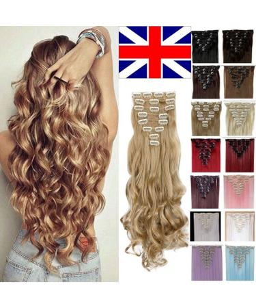 Clip in extensions hair parts 8 Tressen 18 clips for complete hair extension corrugated hair extensions such as real hair 60cm ashblond 60 cm dark blonde