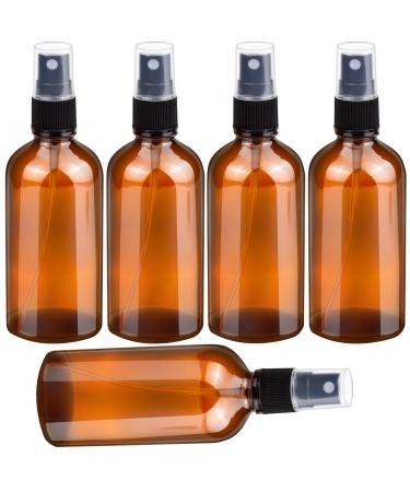 100ml Small spray bottle made of brown las empty fine fog glass bottles atomizer spray bottle for essential oils fragrance oil sample aromatherapy chemical liquid - 5 pieces